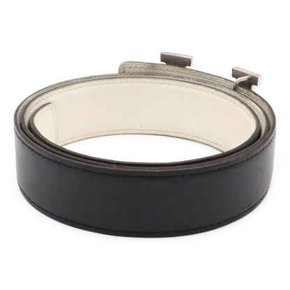 Hermes Belt Buckle Reversible Box Calf Veau Epsom Black White Silver 85 — view 2