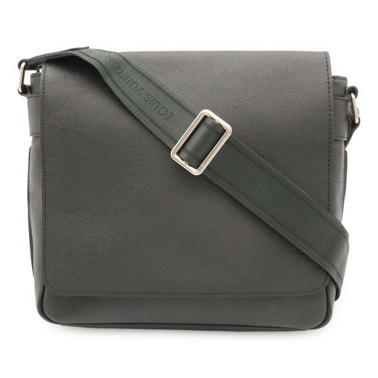 Louis Vuitton Taiga Roman PM Shoulder Bag Crossbody Leather Ardoise Black