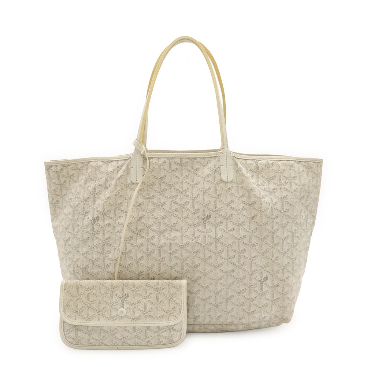 Goyard Saint Louis PM Tote Shoulder Bag Leather White