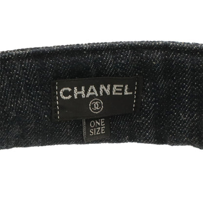 Chanel CC Logo Denim Sun Visor Hat Cotton 100% Navy — view 7