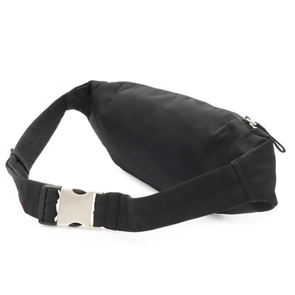 Prada Triangle Logo Waist Bag Pouch Hip Nylon Nero Black Silver — view 2