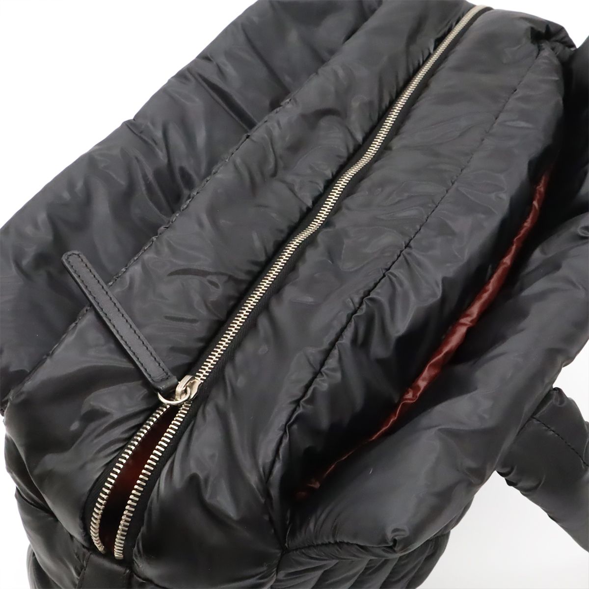 Chanel Coco Cocoon Tote Quilted Nylon Leather Black Silver — view 5