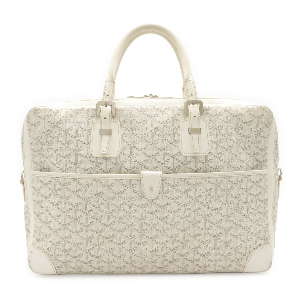Goyard Ambassador MM Business Briefcase Handbag Herringbone Pattern Leather