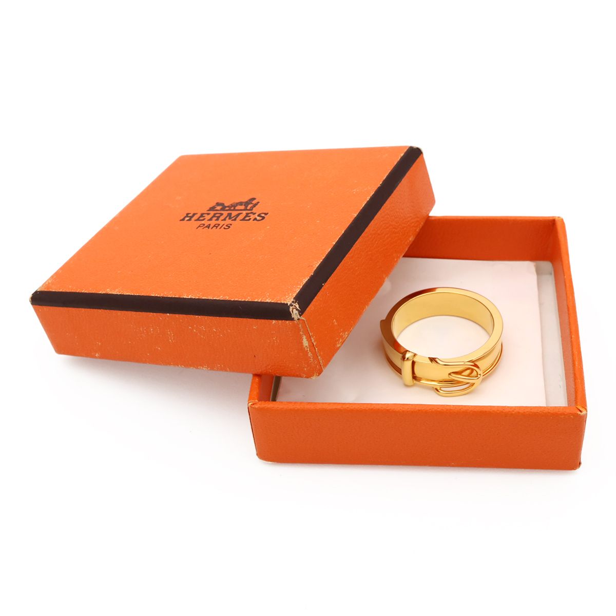 Hermes Book le Cellier Scarf Ring Closure Belt Motif Gold Plated — view 5