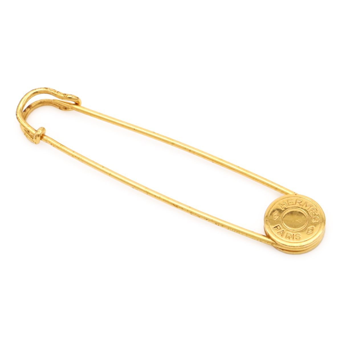 Hermes Sellier Quilt Pin Brooch Gold Plated
