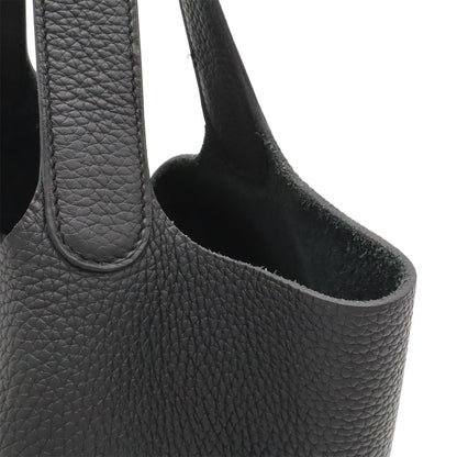 Hermes Picotin Lock MM Tote Taurillon Clemence Leather Black Gold — view 7