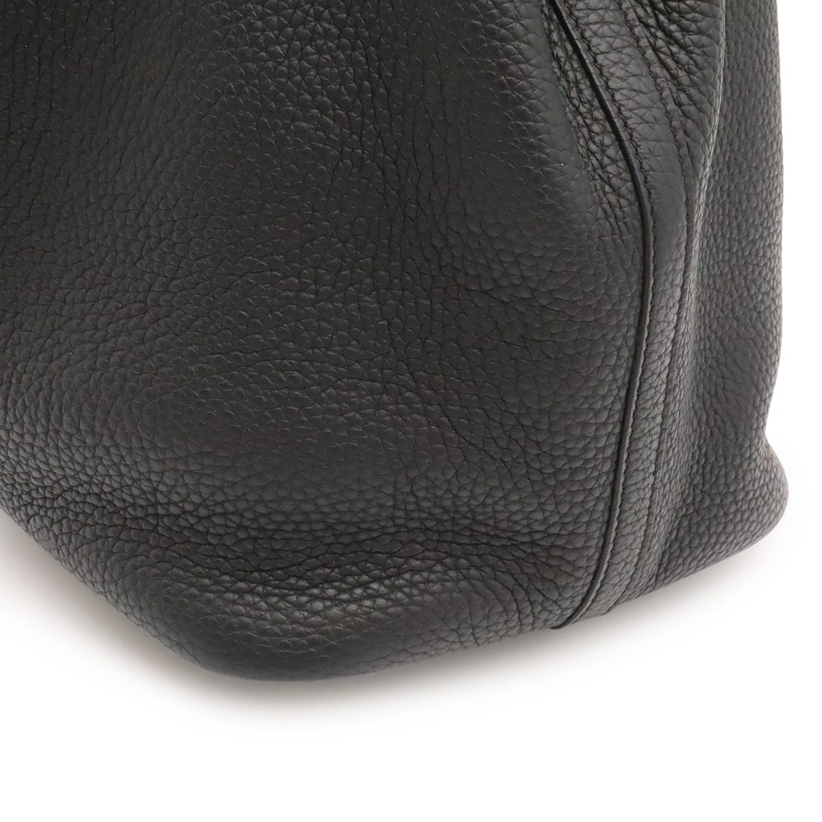 Hermes Picotin Lock MM Tote Taurillon Clemence Leather Black Gold — view 8