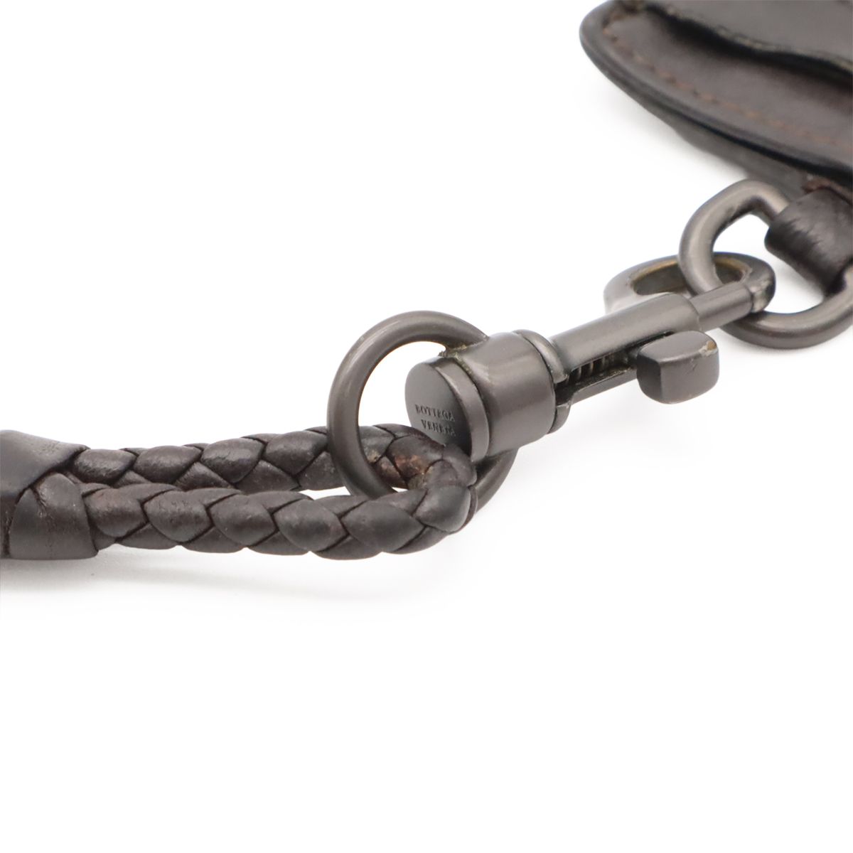 Bottega Veneta Intrecciato Pass Case ID with Neck Strap Leather Dark Brown — view 6