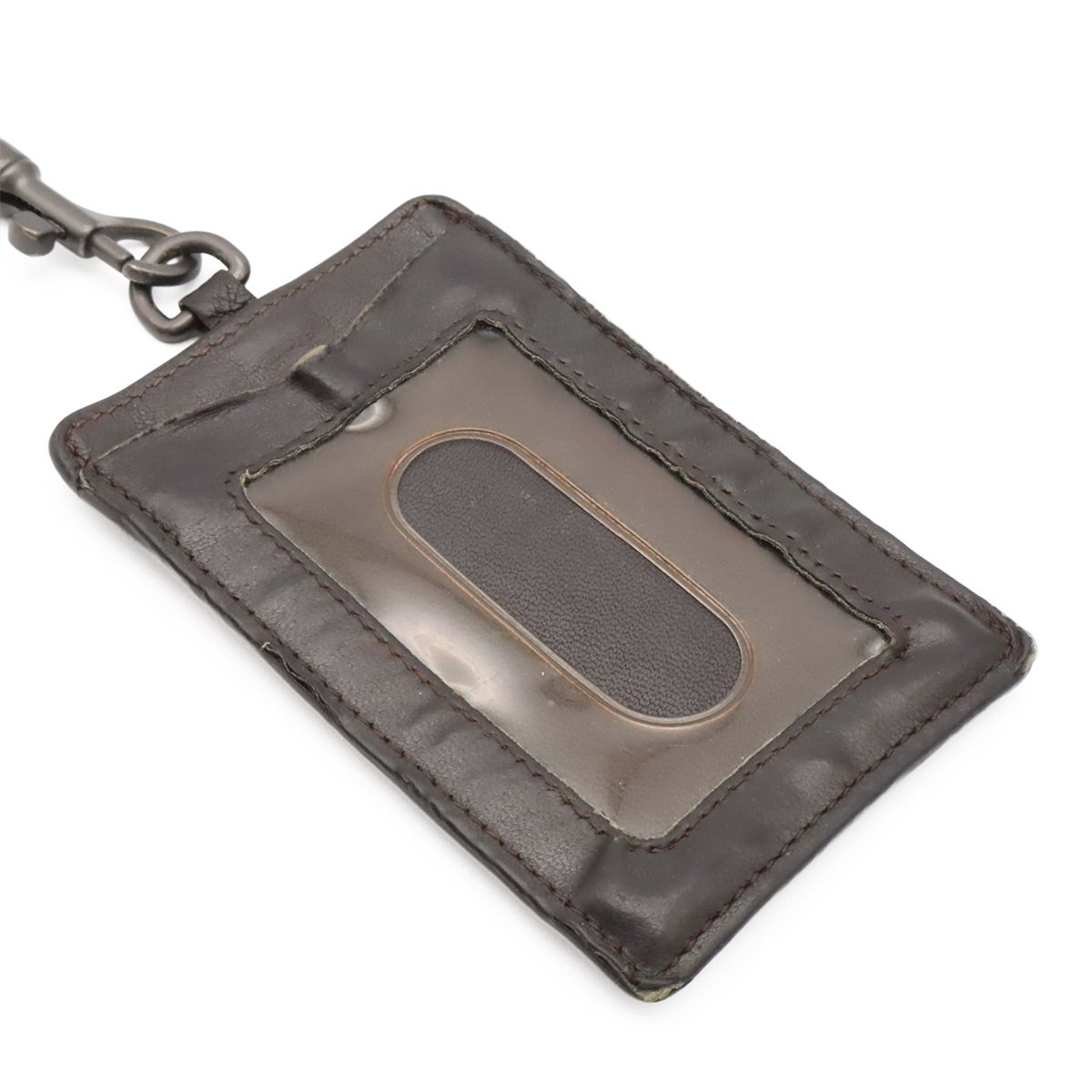 Bottega Veneta Intrecciato Pass Case ID with Neck Strap Leather Dark Brown — view 4