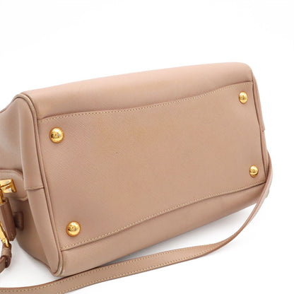 Prada Triangle Logo Saffiano Mini Boston Bag 2-Way Leather Cammeo Overseas — view 7