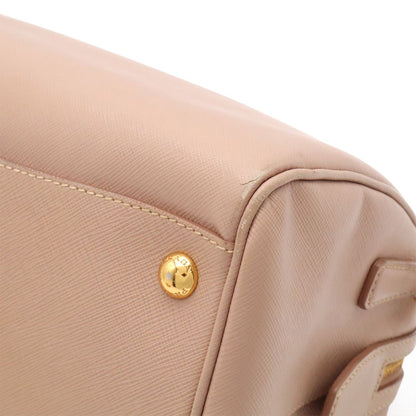 Prada Triangle Logo Saffiano Mini Boston Bag 2-Way Leather Cammeo Overseas — view 3