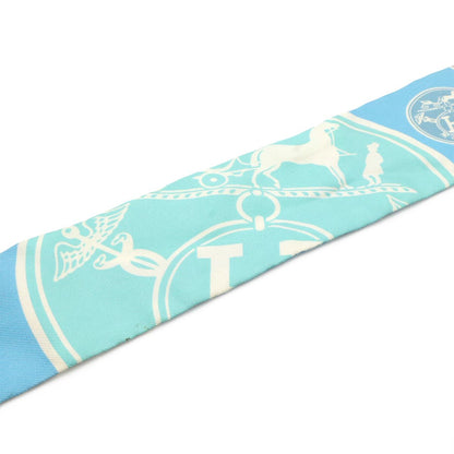 Hermes Twill Scarf Bag Ex Libris les Confettis Ex Confetti Silk 100% Blue — view 4