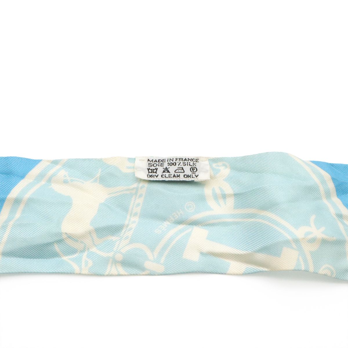 Hermes Twill Scarf Bag Ex Libris les Confettis Ex Confetti Silk 100% Blue — view 6