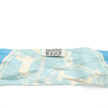 Hermes Twill Scarf Bag Ex Libris les Confettis Ex Confetti Silk 100% Blue — view 6