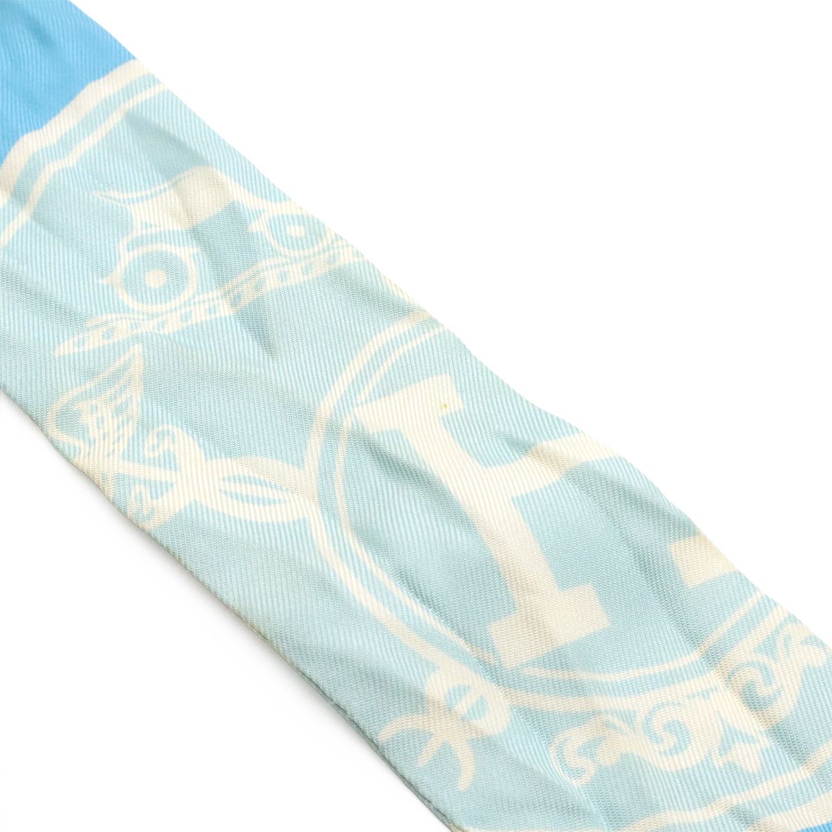 Hermes Twill Scarf Bag Ex Libris les Confettis Ex Confetti Silk 100% Blue — view 3