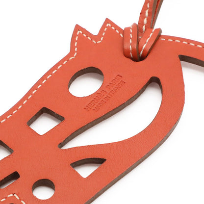 Hermes Paddock Cheval Bag Charm Horse Motif Leather Terracotta — view 4