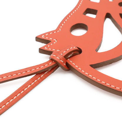 Hermes Paddock Cheval Bag Charm Horse Motif Leather Terracotta — view 5