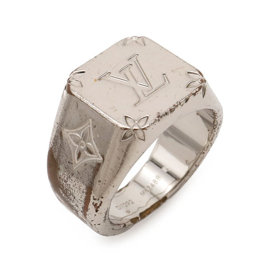 Louis Vuitton Signet Ring Monogram Metal Silver