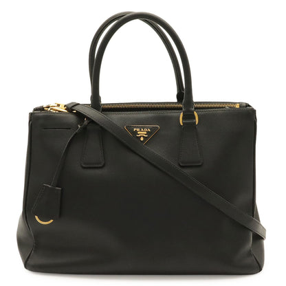 Prada Saffiano Lux 2-Way Shoulder Bag Leather Nero Black Gold