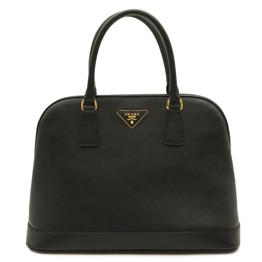 Prada Saffiano Tote 2-Way Shoulder Bag Leather Nero Black Gold