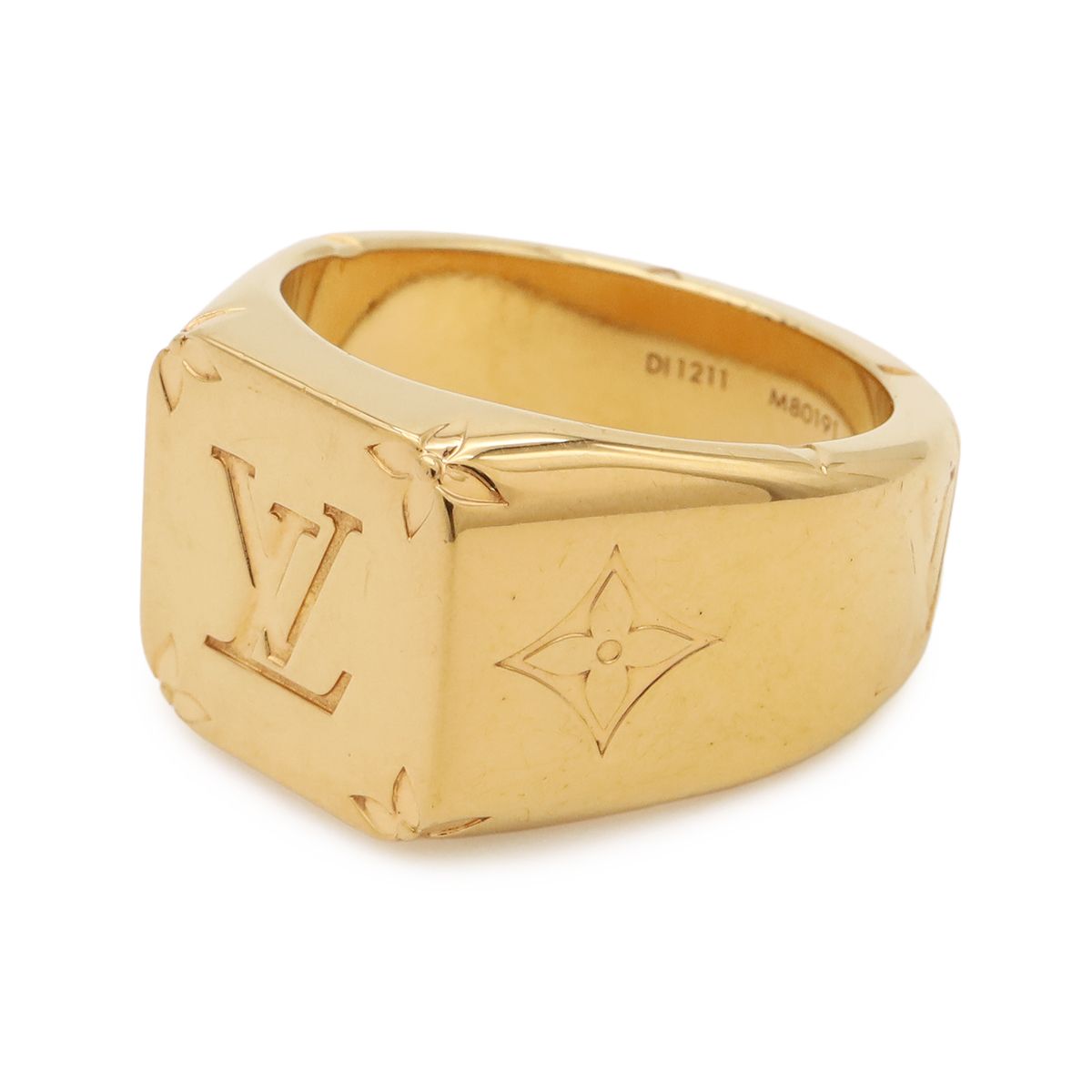 Louis Vuitton Signet Ring Monogram L Gold Plated — view 2