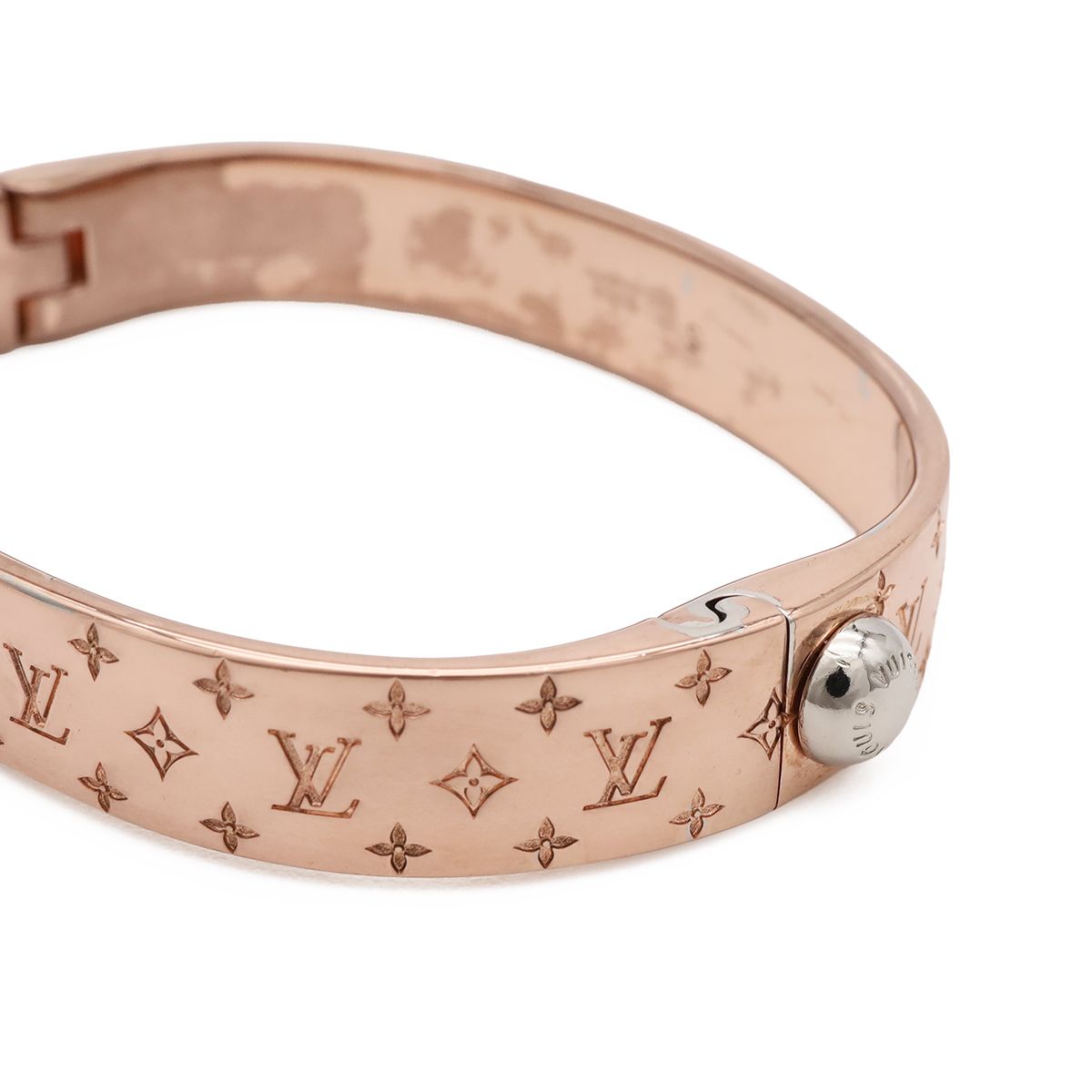 Louis Vuitton Calfskin Nanogram Bangle Bracelet Pgp Pink Gold — view 4