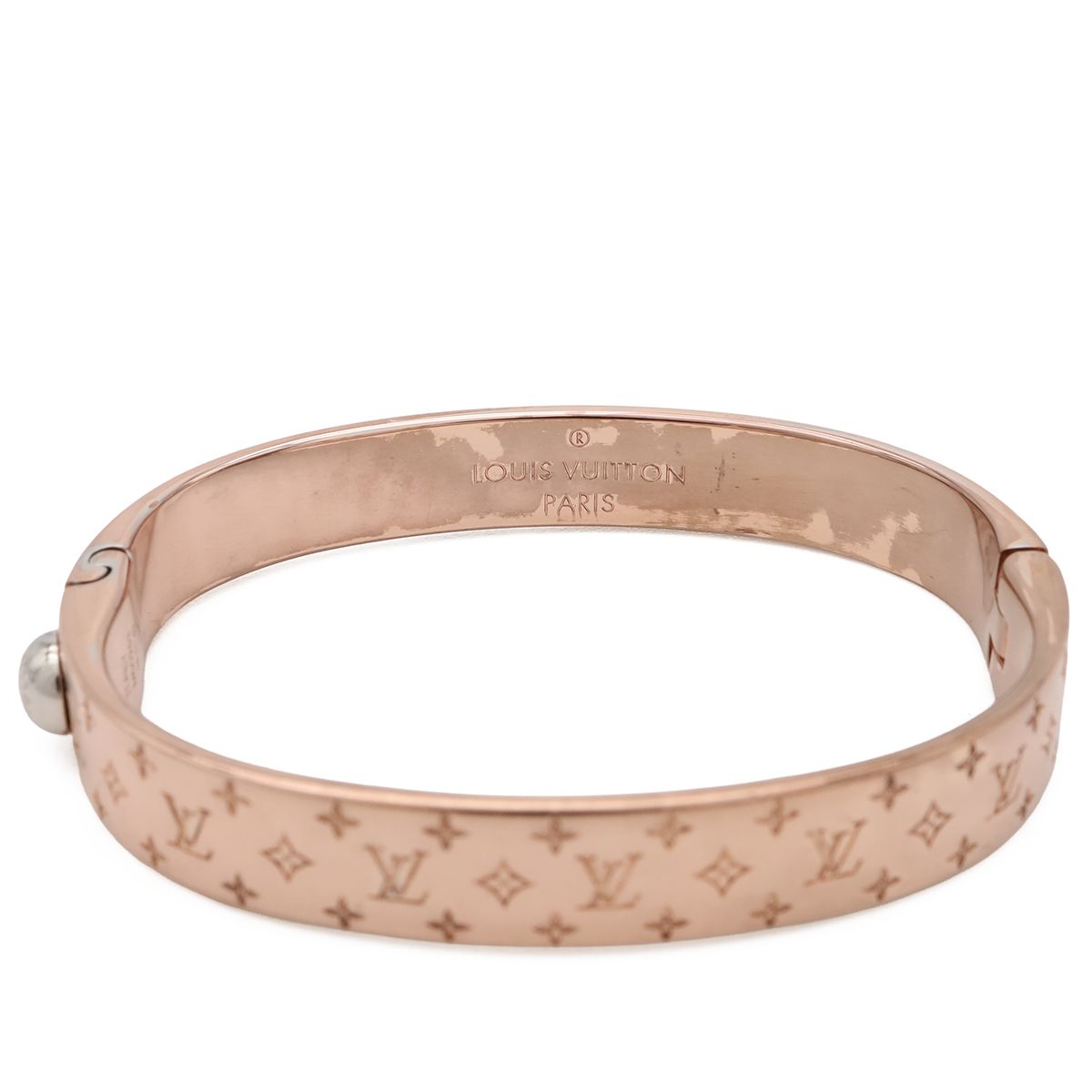 Louis Vuitton Calfskin Nanogram Bangle Bracelet Pgp Pink Gold — view 5