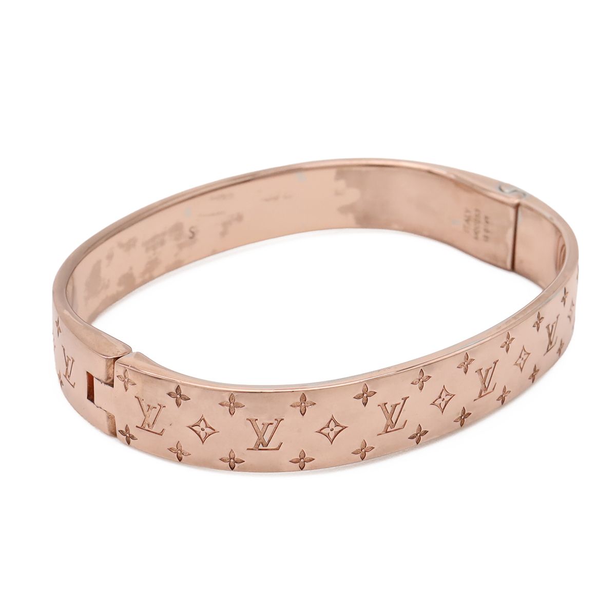 Louis Vuitton Calfskin Nanogram Bangle Bracelet Pgp Pink Gold — view 2