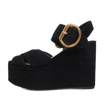 Prada Platform Sandals Suede Black 35 — view 2