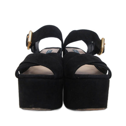 Prada Platform Sandals Suede Black 35 — view 3