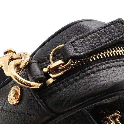 Versace Medusa Shoulder Bag 2-Way Clutch Leather Black Gold — view 6