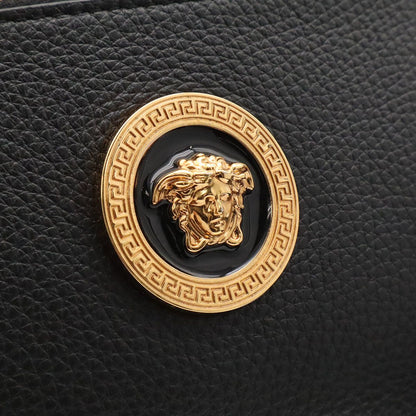 Versace Medusa Shoulder Bag 2-Way Clutch Leather Black Gold — view 7
