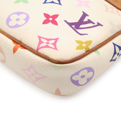 Louis Vuitton Monogram Multicolor Pochette Soir Pouch Party Blanc White — view 3