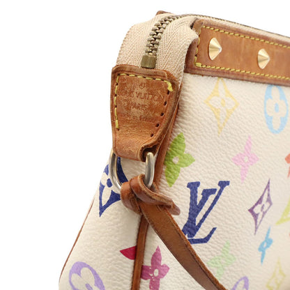 Louis Vuitton Monogram Multicolor Pochette Soir Pouch Party Blanc White — view 7