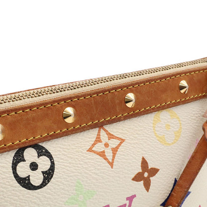 Louis Vuitton Monogram Multicolor Pochette Soir Pouch Party Blanc White — view 6