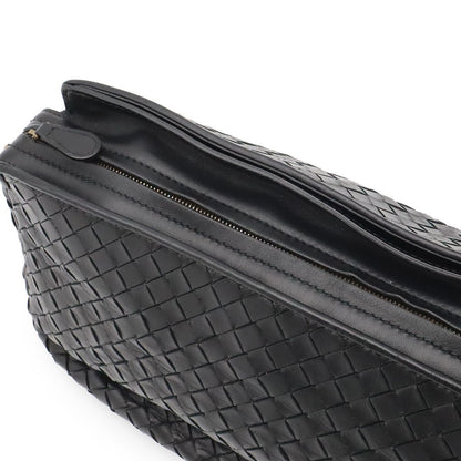 Bottega Veneta Intrecciato Shoulder Bag Pochette Crossbody Leather Black — view 6