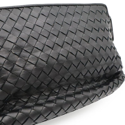 Bottega Veneta Intrecciato Shoulder Bag Pochette Crossbody Leather Black — view 8