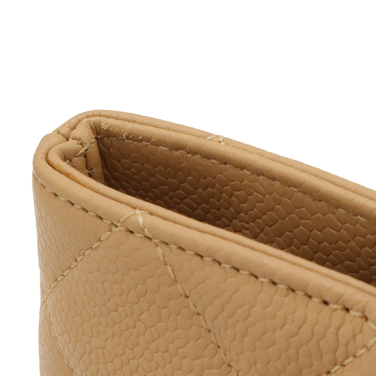 Chanel Quilted CC Logo Reissue Tote Shoulder Bag Caviar Leather Beige Gold — view 4