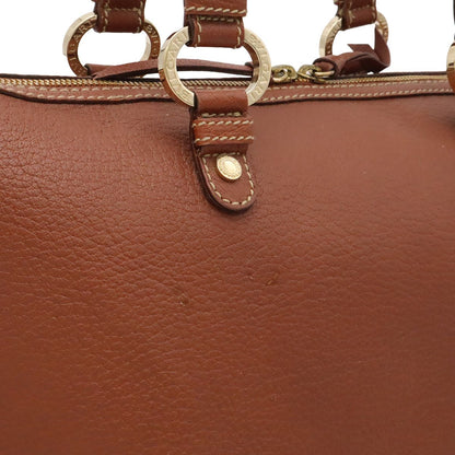 Bvlgari Maxillettare Logo Mania Mini Boston Handbag Leather Brown Gold — view 8