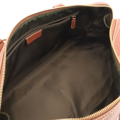 Bvlgari Maxillettare Logo Mania Mini Boston Handbag Leather Brown Gold — view 6