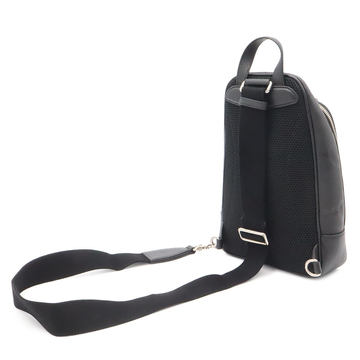 Gucci Jumbo GG Cross Belt Bag Crossbody Leather Black Silver — view 2
