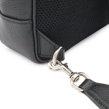 Gucci Jumbo GG Cross Belt Bag Crossbody Leather Black Silver — view 6