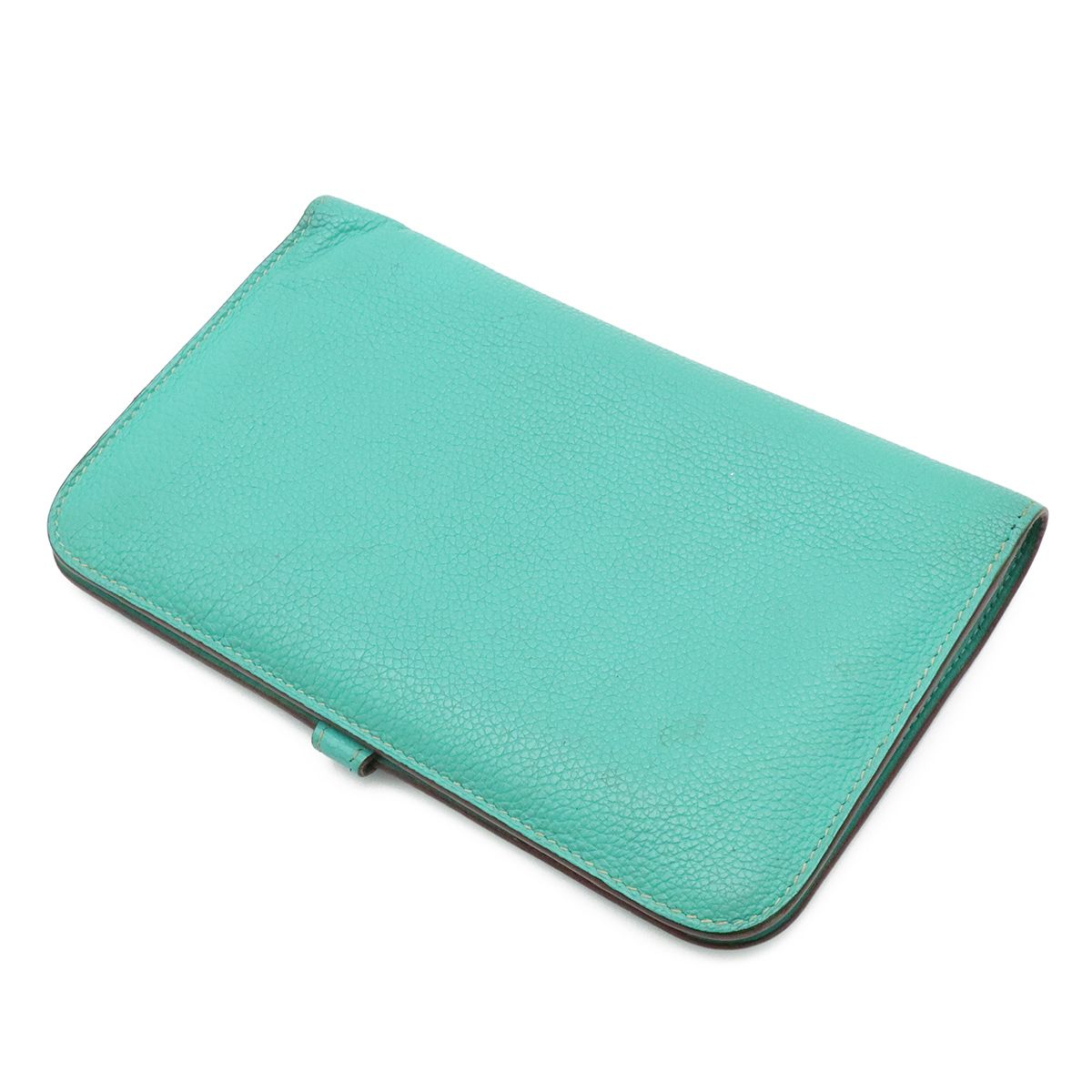 Hermes Dogon Duo GM 2 Fold Wallet 2 Togo Leather Lagon Emerald Green Silver Coin — view 2