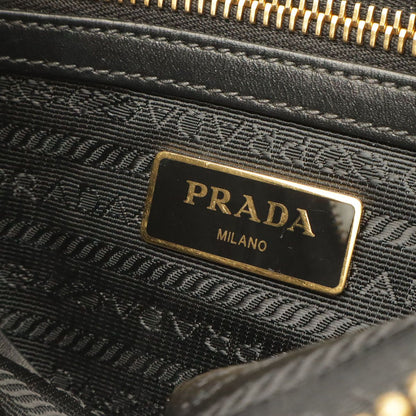 Prada Shoulder Bag Pochette 2-Way Clutch Nylon Leather Nero Black Gold — view 7