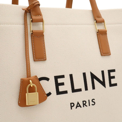 Celine Horizontal Cabas Print Tote Canvas Leather Natural — view 8