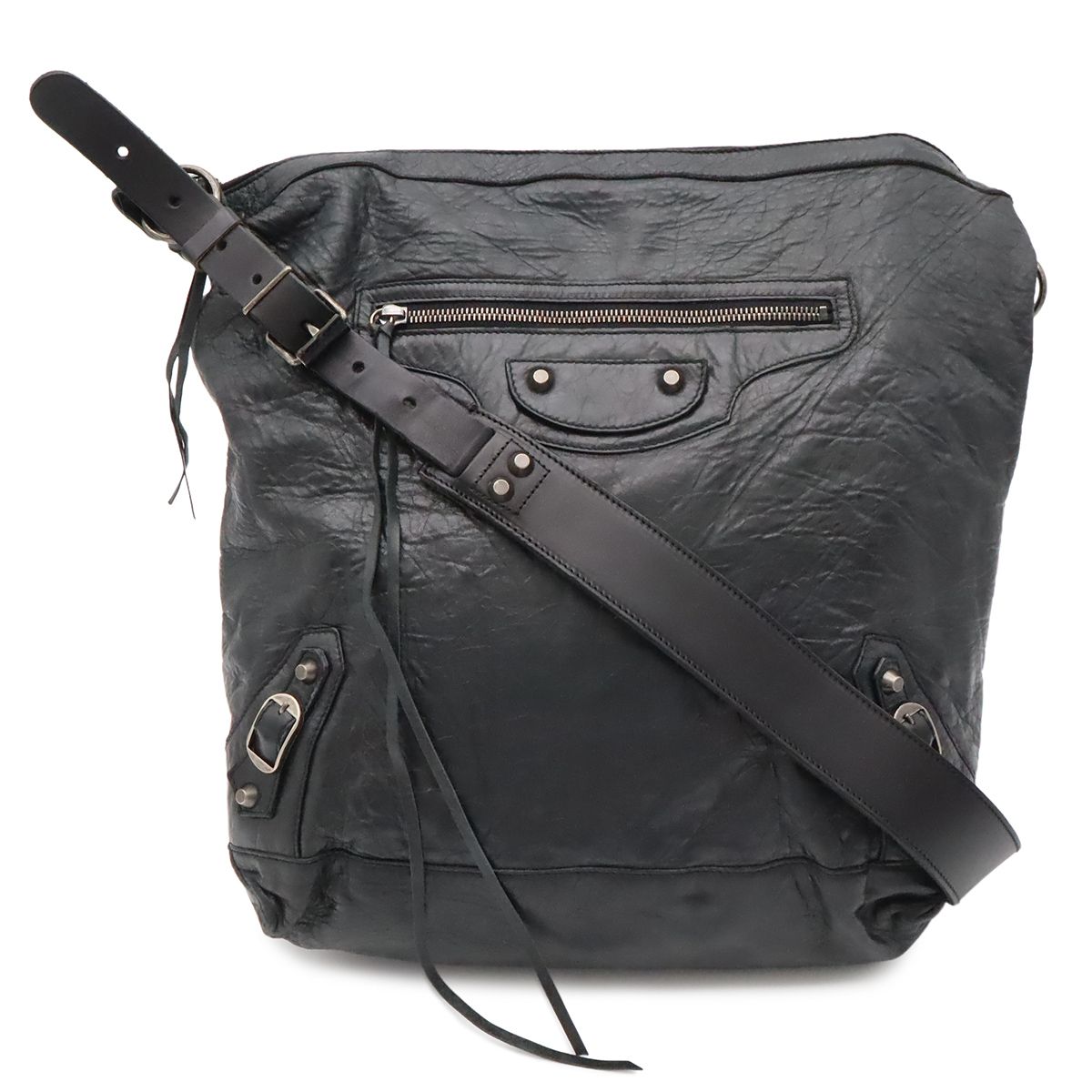 Balenciaga the Day Shoulder Bag Crossbody Leather Black