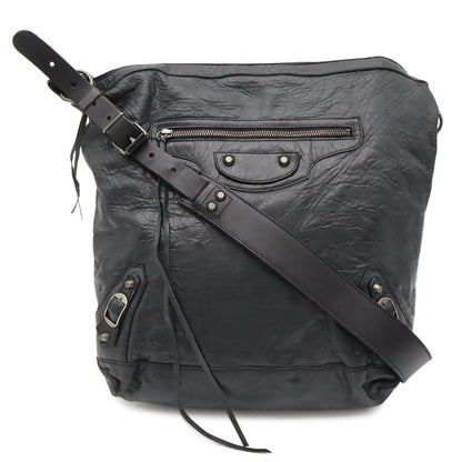 Balenciaga the Day Shoulder Bag Crossbody Leather Black