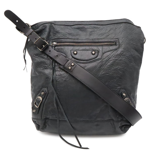 Balenciaga the Day Shoulder Bag Crossbody Leather Black