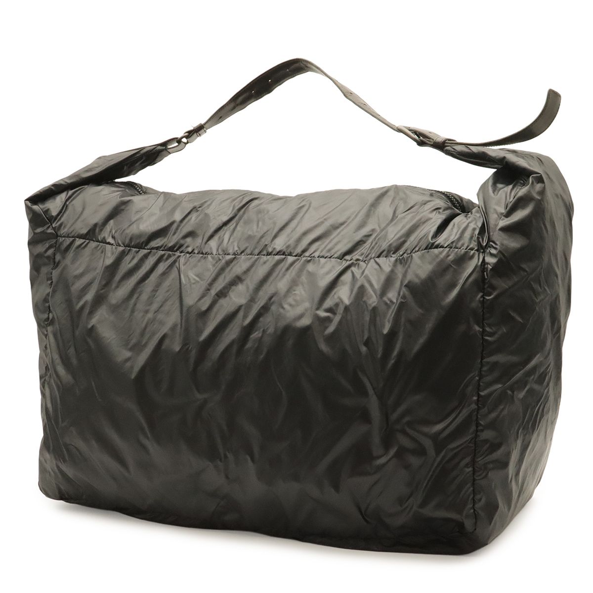 Bottega Veneta Spinnaker Shoulder Bag Nylon Black Dark Brown — view 2