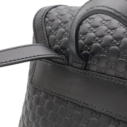Gucci Micro Guccissima Backpack Leather Black Gold — view 4